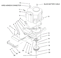 TWIN CYLINDER ENGINE, MUFFLER AND PTO ASSEMBLY