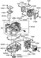 CYLINDER AND CRANKCASE ASSEMBLY KAWASAKI FH541V-DS04