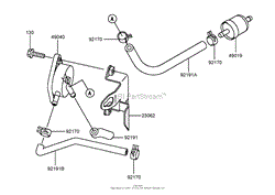 FUEL TANK AND VALVE ASSEMBLY KAWASAKI FH541V-DS04