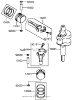 PISTON AND CRANKSHAFT ASSEMBLY KAWASAKI FH580V-DS06