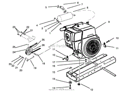 ENGINE, MUFFLER, PULLEY &amp; DRIVE BELT