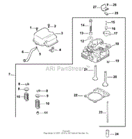 CYLINDER HEAD/VALVE &amp; BREATHER (MODEL 73429 ONLY)