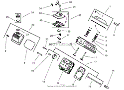 GROUP 4-HEAD/VALVE/BREATHER (MODEL 73542 &amp; 73570)