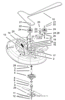 38IN DECK SPINDLE AND BELT DRIVE ASSEMBLY