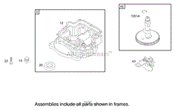 CRANKCASE ASSEMBLY BRIGGS AND STRATTON 280H07-0166-E1