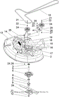 42IN DECK SPINDLE AND BELT DRIVE ASSEMBLY