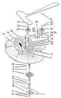 42IN DECK SPINDLE AND BELT DRIVE ASSEMBLY