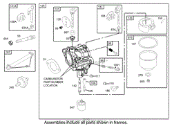 CARBURETOR ASSEMBLY ENGINE BRIGGS AND STRATTON 286H77-0165-E1