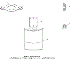 EXHAUST STUD, GASKET AND DECAL ASSEMBLY KOHLER SV610-0020