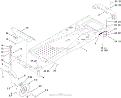 FRAME AND CASTER WHEEL ASSEMBLY