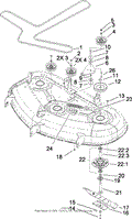 50 INCH DECK SPINDLE AND BELT DRIVE ASSEMBLY