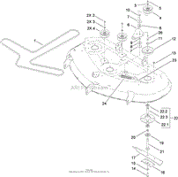 50 INCH DECK SPINDLE AND BLADE ASSEMBLY