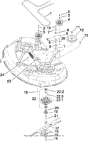 42 INCH DECK SPINDLE AND BELT DRIVE ASSEMBLY