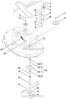 42 INCH DECK SPINDLE AND BELT DRIVE ASSEMBLY