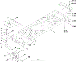 FRAME AND CASTER WHEEL ASSEMBLY