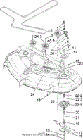 50 INCH DECK SPINDLE AND BELT DRIVE ASSEMBLY