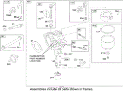 CARBURETOR ASSEMBLY BRIGGS AND STRATTON 280H07-0166-E1