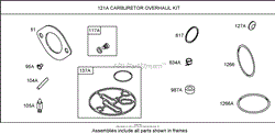 CARBURETOR OVERHAUL KIT (NIKKI) BRIGGS AND STRATTON 31P777-0125-E1