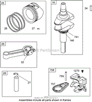 CRANKSHAFT ASSEMBLY BRIGGS AND STRATTON 31P777-0125-E1