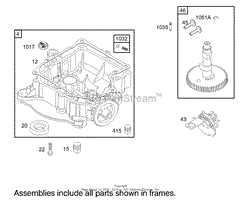 CRANKCASE ASSEMBLY ENGINE BRIGGS AND STRATTON MODEL 31F777-0161-E1