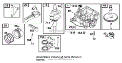 CRANKCASE ASSEMBLY ENGINE BRIGGS AND STRATTON MODEL 311777-0151-E1