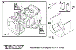 CYLINDER ASSEMBLY BRIGGS AND STRATTON 311777-0151-E1