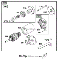 STARTER ASSEMBLY BRIGGS AND STRATTON 311777-0151-E1