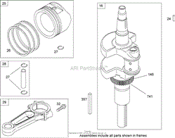 CRANKSHAFT ASSEMBLY BRIGGS AND STRATTON 441677-0136-E1