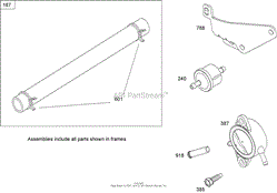 FUEL LINE AND PUMP ASSEMBLY BRIGGS AND STRATTON 441677-0136-E1