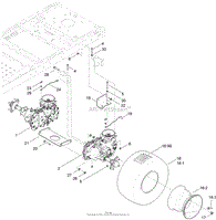 HYDRO TRANSAXLE DRIVE AND REAR WHEEL ASSEMBLY