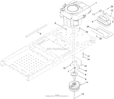 ENGINE, MUFFLER AND CLUTCH ASSEMBLY