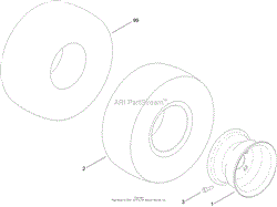 WHEEL AND TIRE ASSEMBLY NO. 119-3465