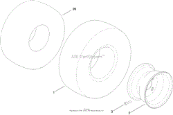 WHEEL AND TIRE ASSEMBLY NO. 120-5523