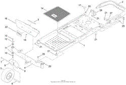 FRAME, FRONT AXLE AND CASTER WHEEL ASSEMBLY