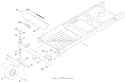 FRAME, FRONT AXLE AND CASTER WHEEL ASSEMBLY