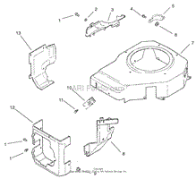 BLOWER HOUSING AND BAFFLE ASSEMBLY KOHLER CV 490-27503