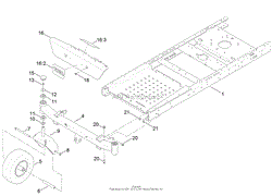 FRAME, FRONT AXLE AND CASTER WHEEL ASSEMBLY