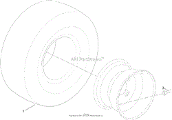 2 PLY WHEEL AND TIRE ASSEMBLY NO. 131-3671