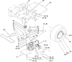 HYDRO AND BELT DRIVE ASSEMBLY