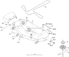 48 INCH DECK BLADE AND DISCHARGE ASSEMBLY