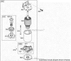 STARTER ASSEMBLY BRIGGS AND STRATTON 44K777-0125-G1