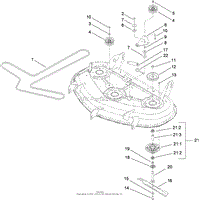 50 INCH DECK SPINDLE AND BLADE ASSEMBLY