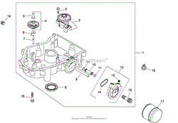 OIL PAN AND LUBRICATION ASSEMBLY KOHLER SV830-0016