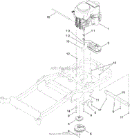 ENGINE, MUFFLER AND CLUTCH ASSEMBLY