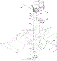 ENGINE, MUFFLER AND CLUTCH ASSEMBLY