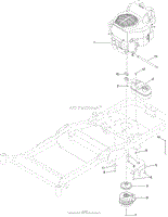 ENGINE, MUFFLER AND CLUTCH ASSEMBLY