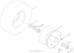 WHEEL AND TIRE ASSEMBLY NO. 121-0712