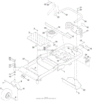 FRAME, FRONT AXLE AND CASTER WHEEL ASSEMBLY