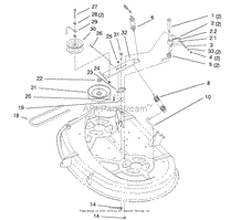 38&quot; DECK BLADE DRIVE &amp; BRAKING COMPONENTS ASSEMBLY