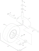 FORK AND CASTER WHEEL ASSEMBLY